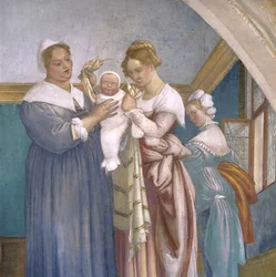 Nativity of the Virgin, Lunette from the Lotto Chapel